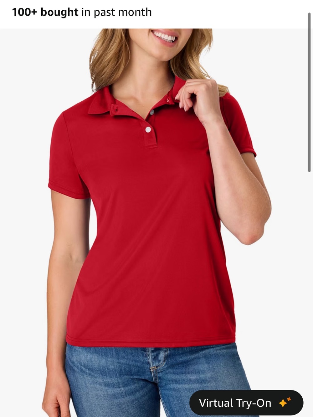 Hanes Red Short Sleeve Polo Tee